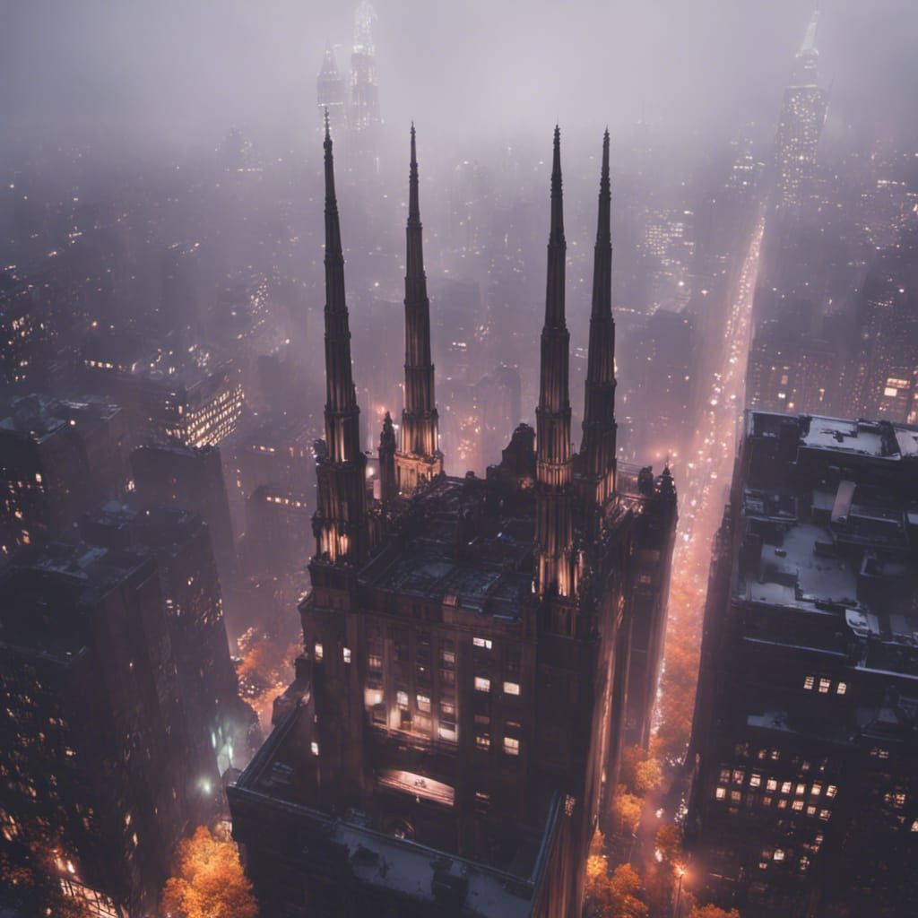 Gotham-esque Drone Over New York in Punk Rave Style