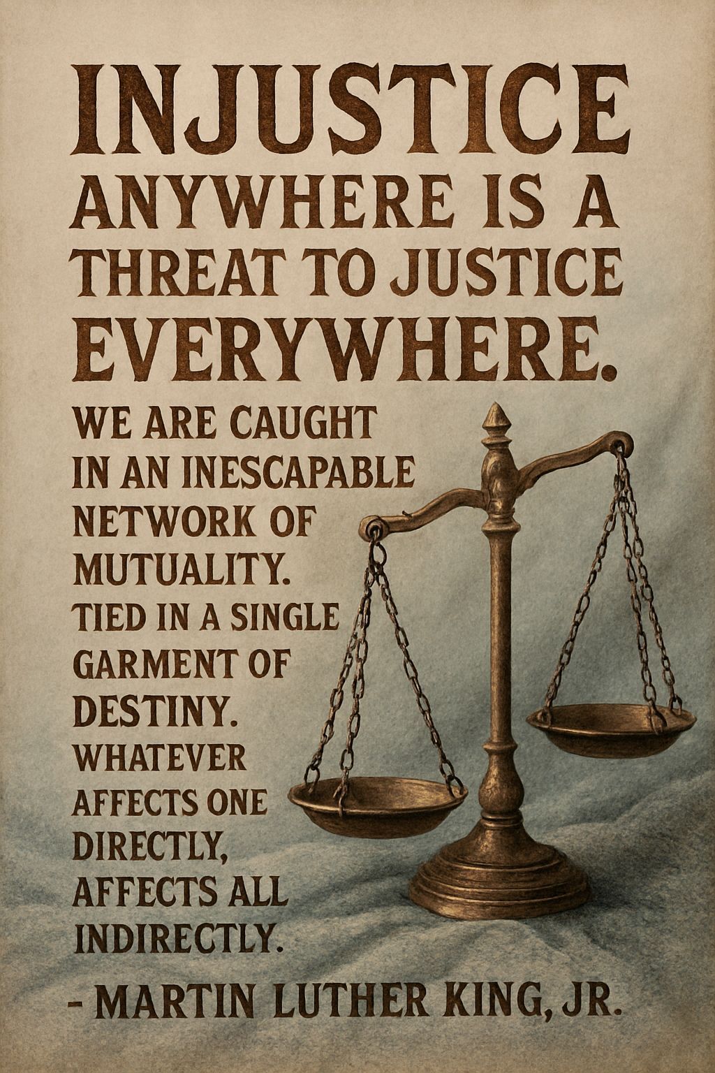 Vintage Scale of Justice Poster with MLK Quote