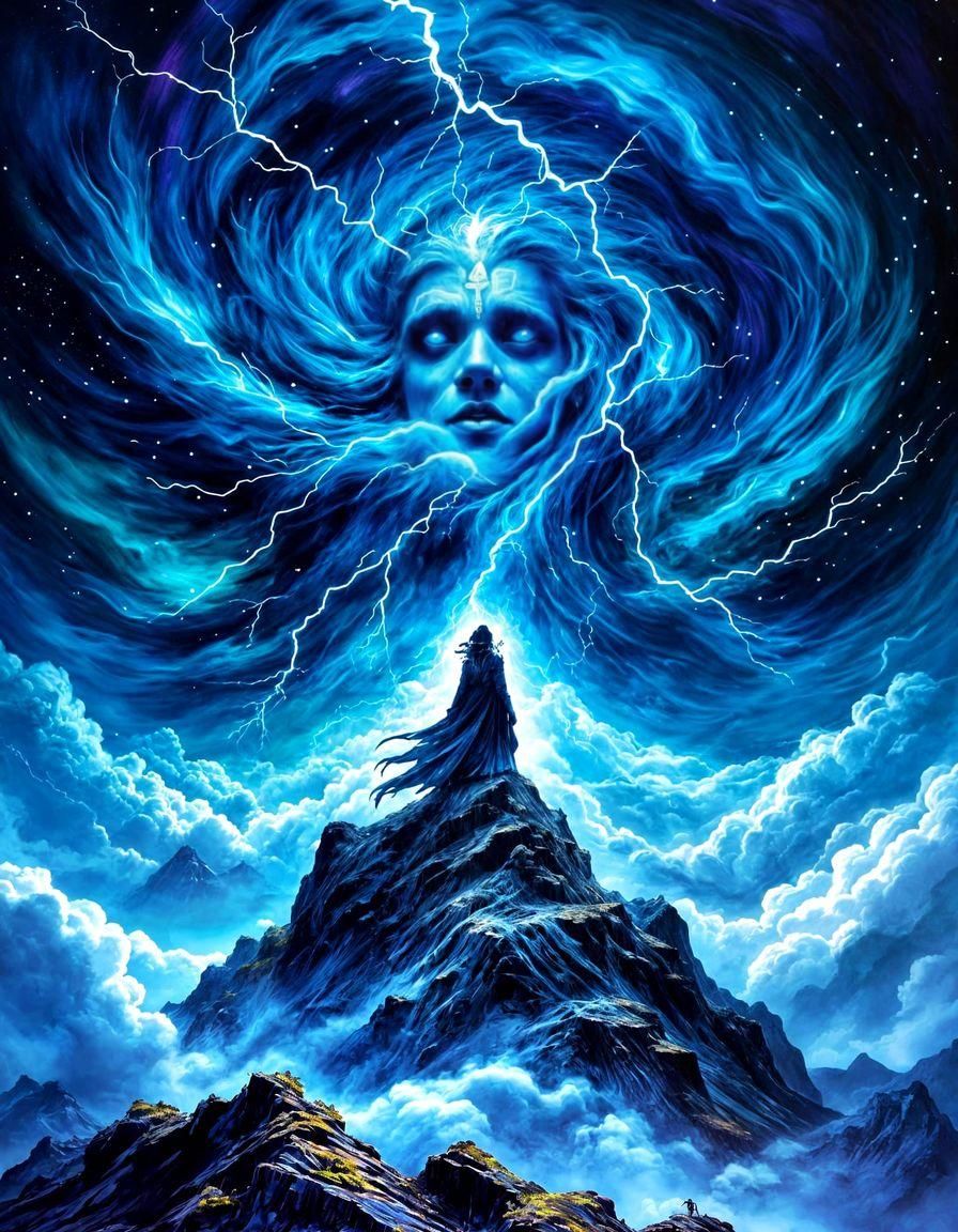 Intricate Stormy Masterpiece in Alcohol Ink Style