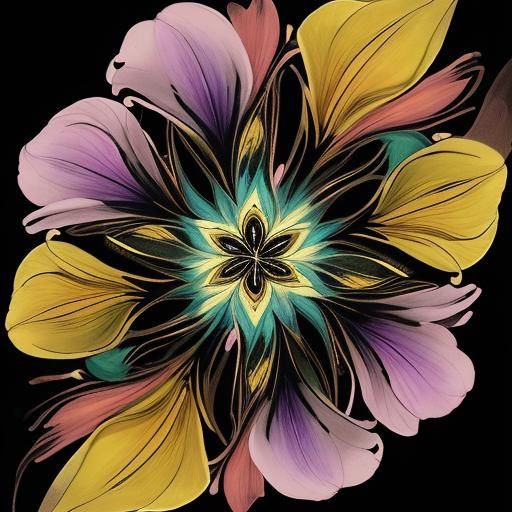 Surreal Calla Lilies Illustration with Multicolored Accents