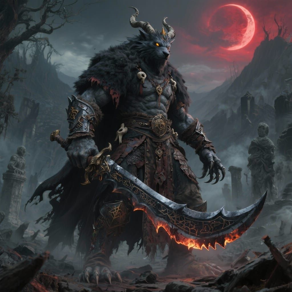 Obsidian Warden Giant Warrior in Elden Ring Style