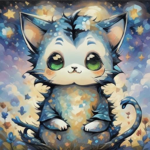 Cat in the Hat in Folk Surreal Style