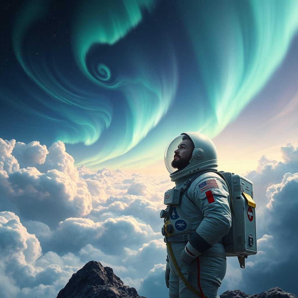 God Reveals Cosmic Truth to Yuri Gagarin in a Surreal Landsc...