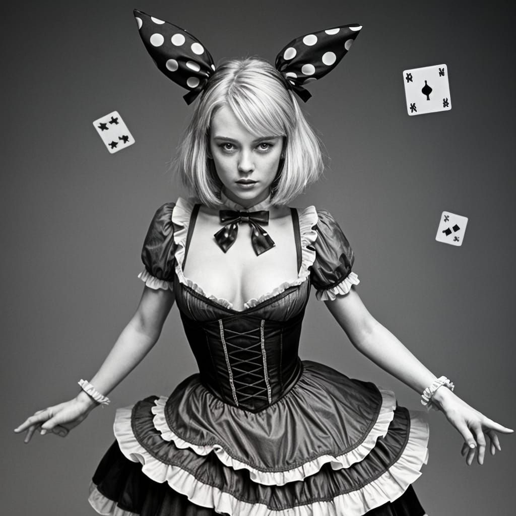 Whimsical Alice in Wonderland Burlesque Scene