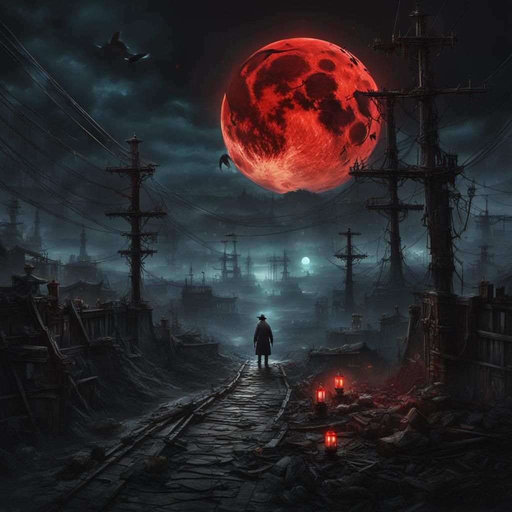 Bloodborne Inspired Scene with Crying Man