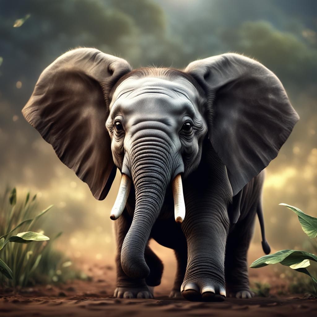 Adorable Baby Elephant Smiling in Africa