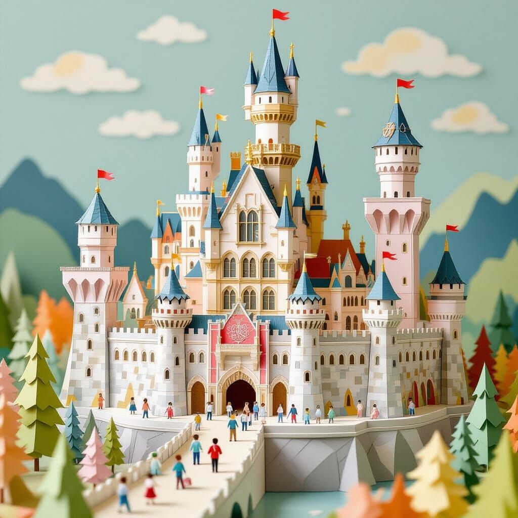Neuschwanstein Castle Pop-Up Book Artistry