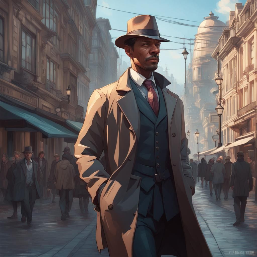 Detective on Promenade: Hyperdetailed Artstation Portrait