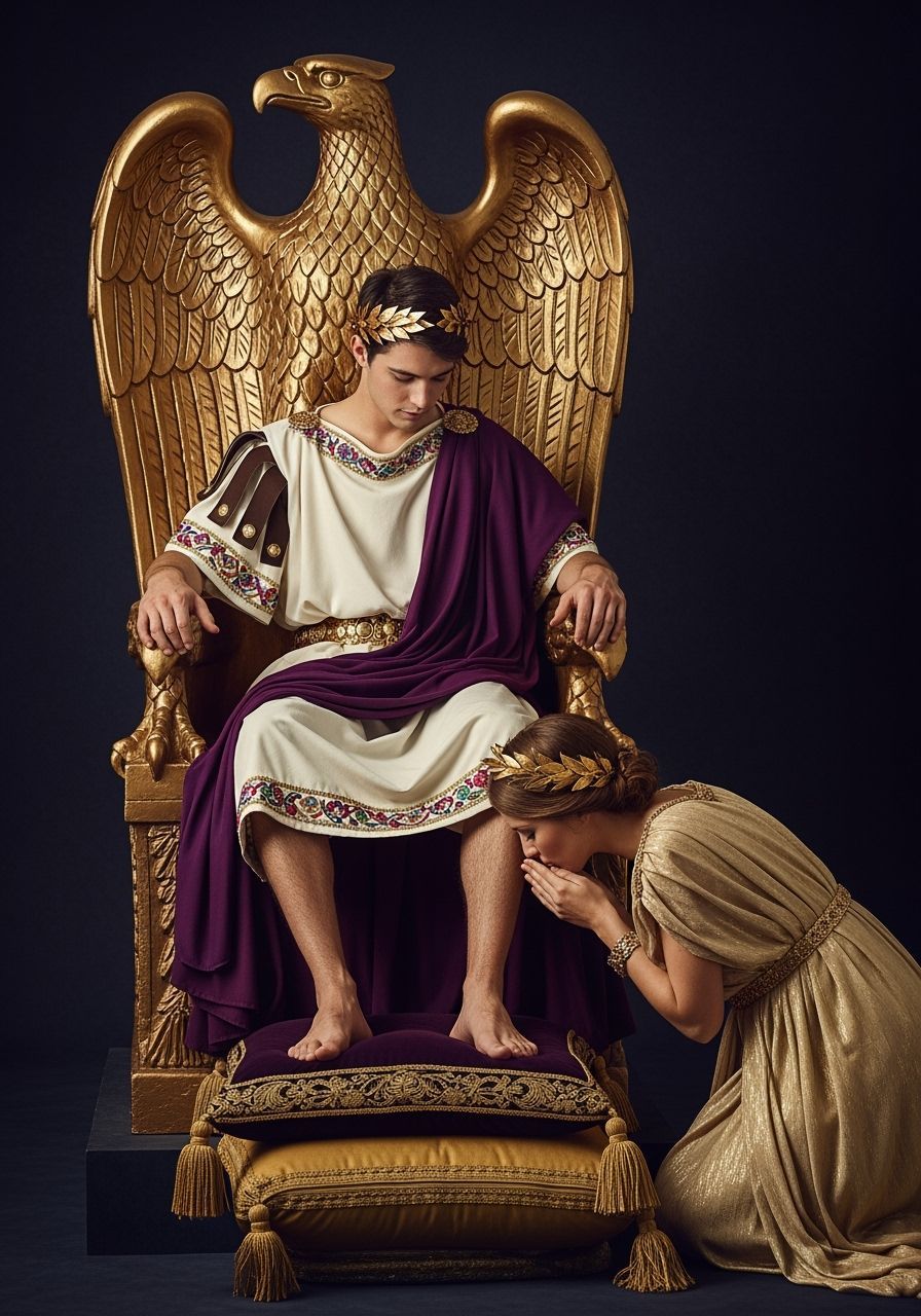 Roman Emperor on Eagle Throne, Professional Photography