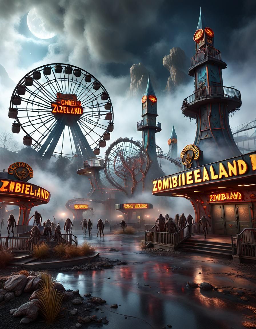 Zombieland Theme Park with Playing Zombies