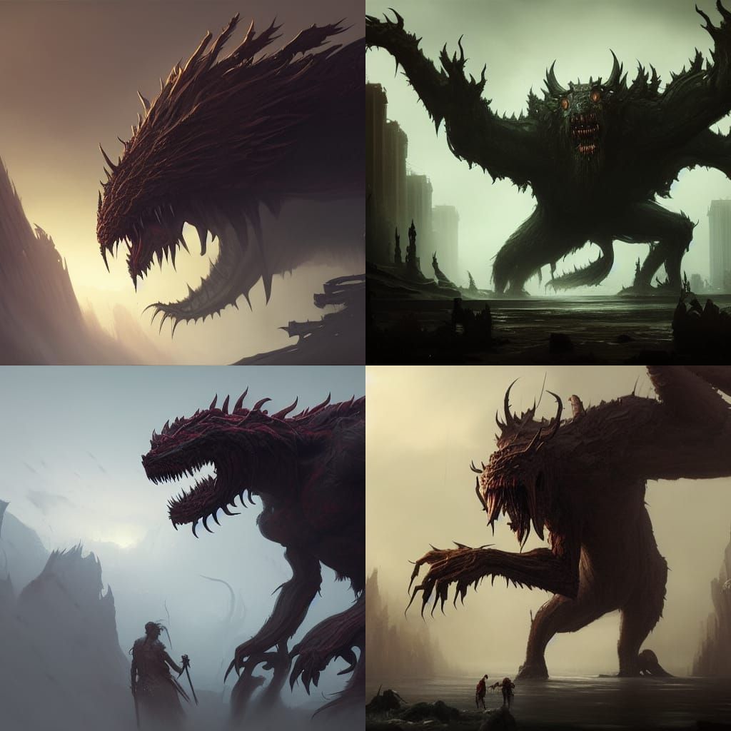 Hyperdetailed Six-Legged Monster Beast in Dark Fantasy