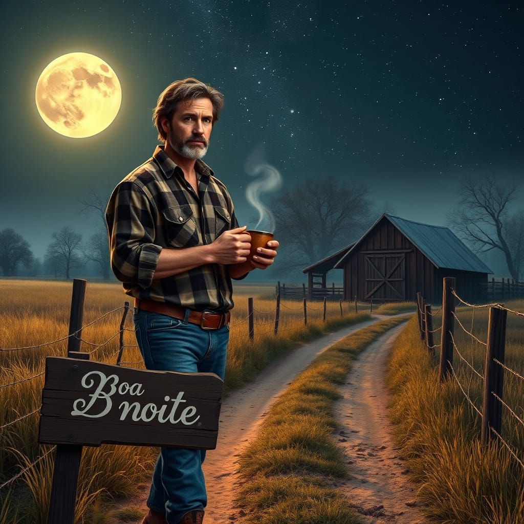 Man Under the Silver Glow of a Full Moon