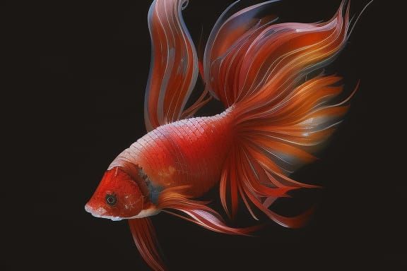 red Siamese fighting fish