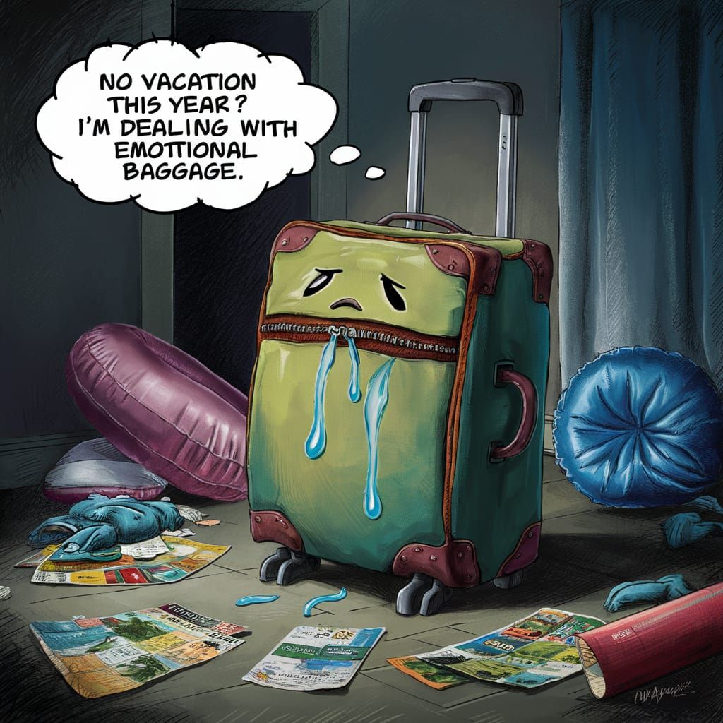 I told my suitcase that there will be no vacation this year. Now I'm dealing with emotional baggage.