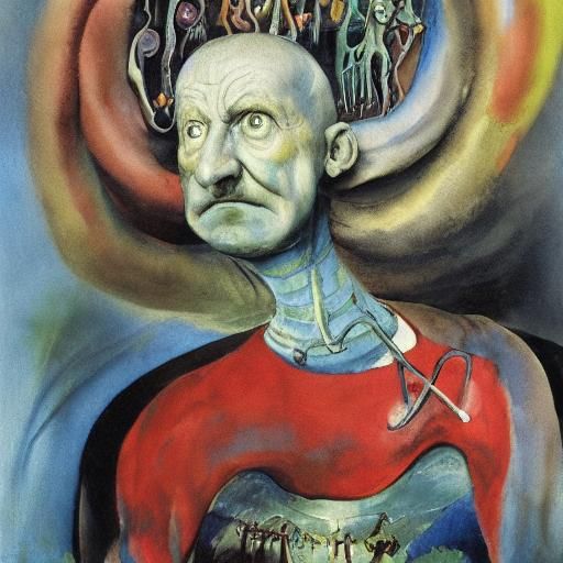 Robot in Maximalist Gouache and Watercolor Style