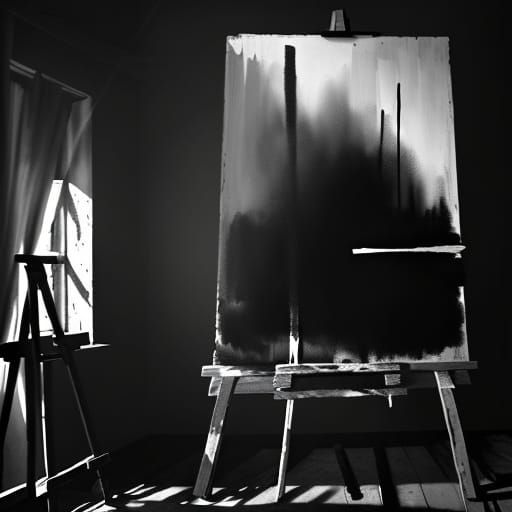 Abstract Expressionist Art Scene with Edie Sedgwick in a Fog...