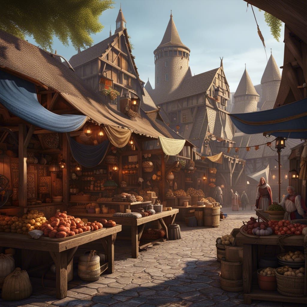 Detailed Medieval Market in Unreal Engine 5