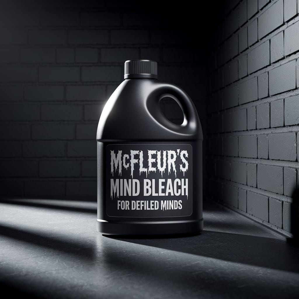 Ominous Mind Bleach Detergent in Dark Room