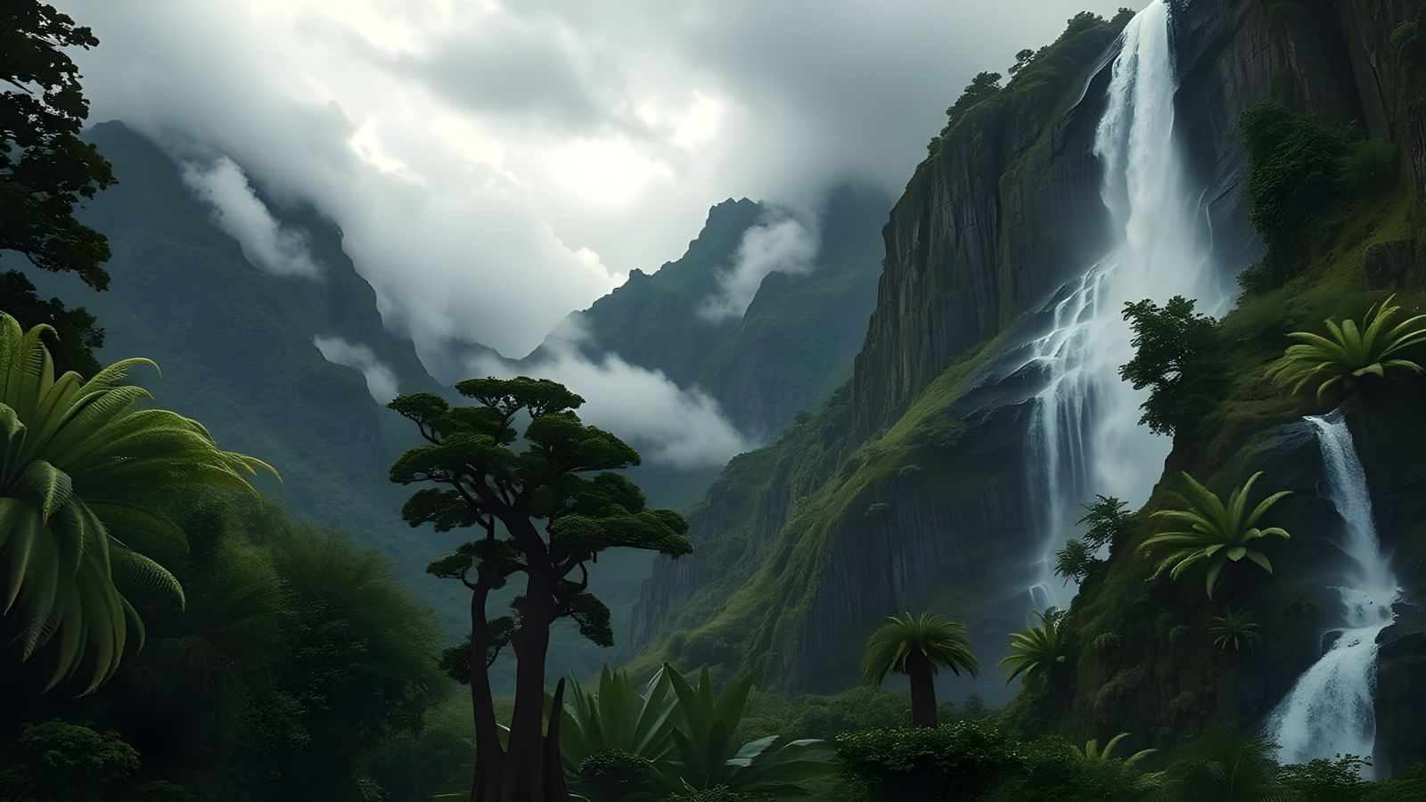 Carboniferous Period Landscape in Hyperrealistic Painting