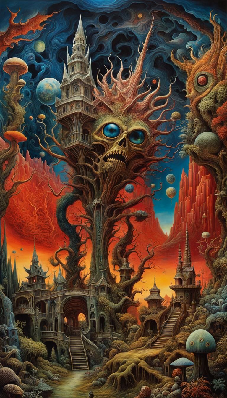 Surreal Chaos Landscape at Cryptid Taxidermy Museum