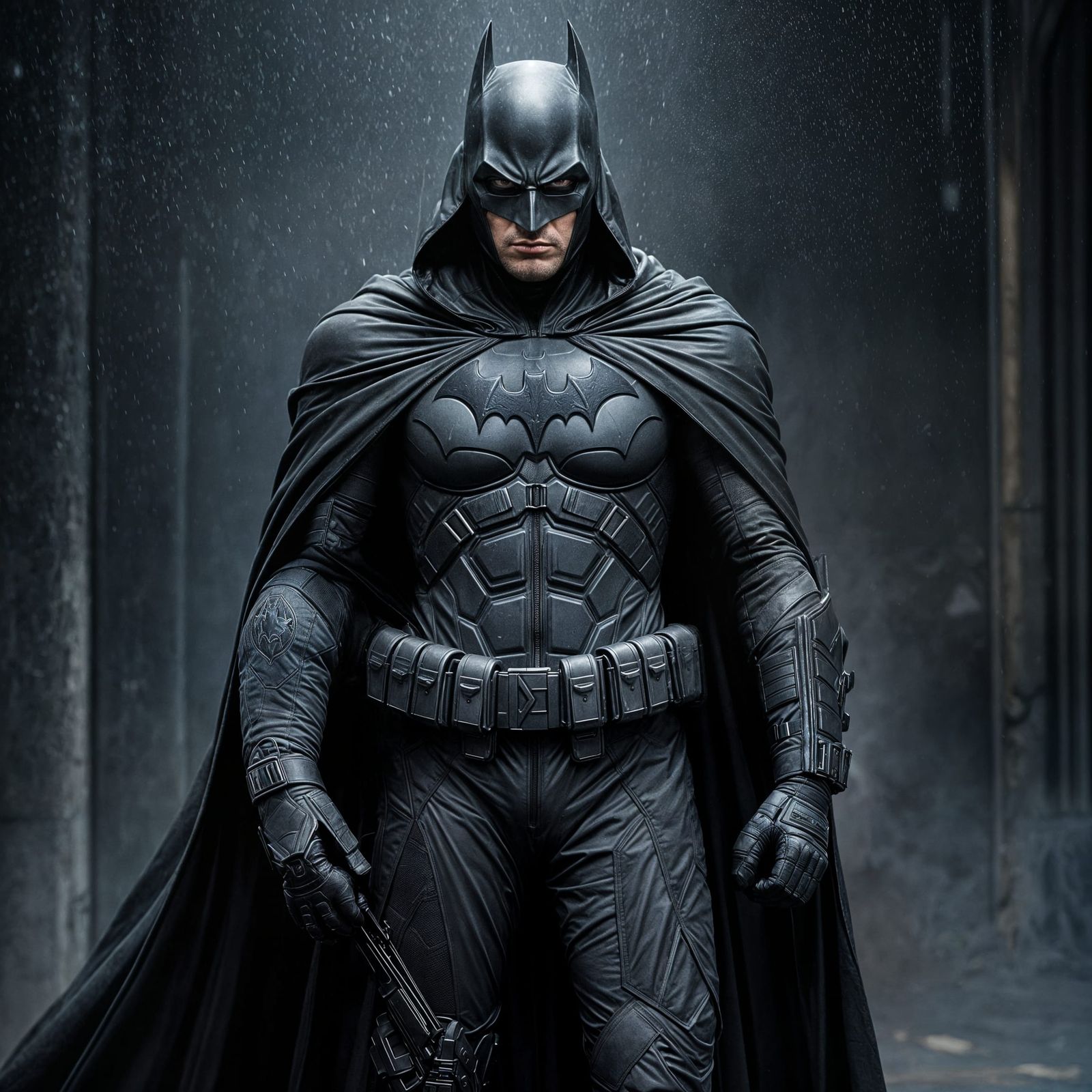 Tactical Hooded Batman in All Black