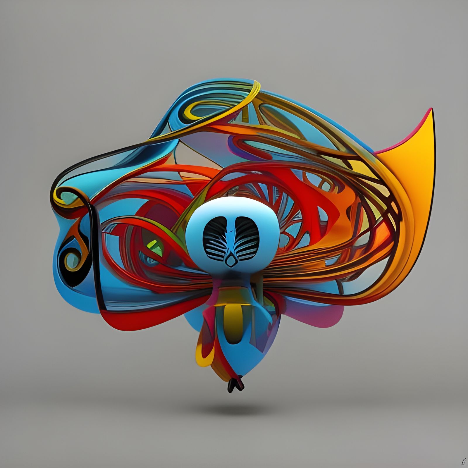 Colorful Chibi Ghost in Surrealist Style