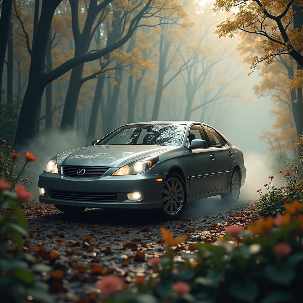 Lexus ES330 in Dreamlike Mystical Environment