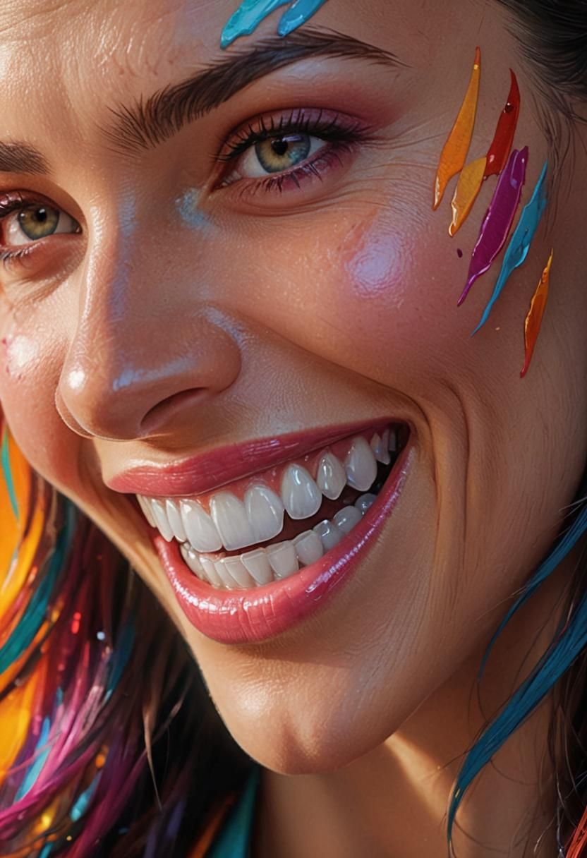 Laughing Vampire in Oil Painting Style