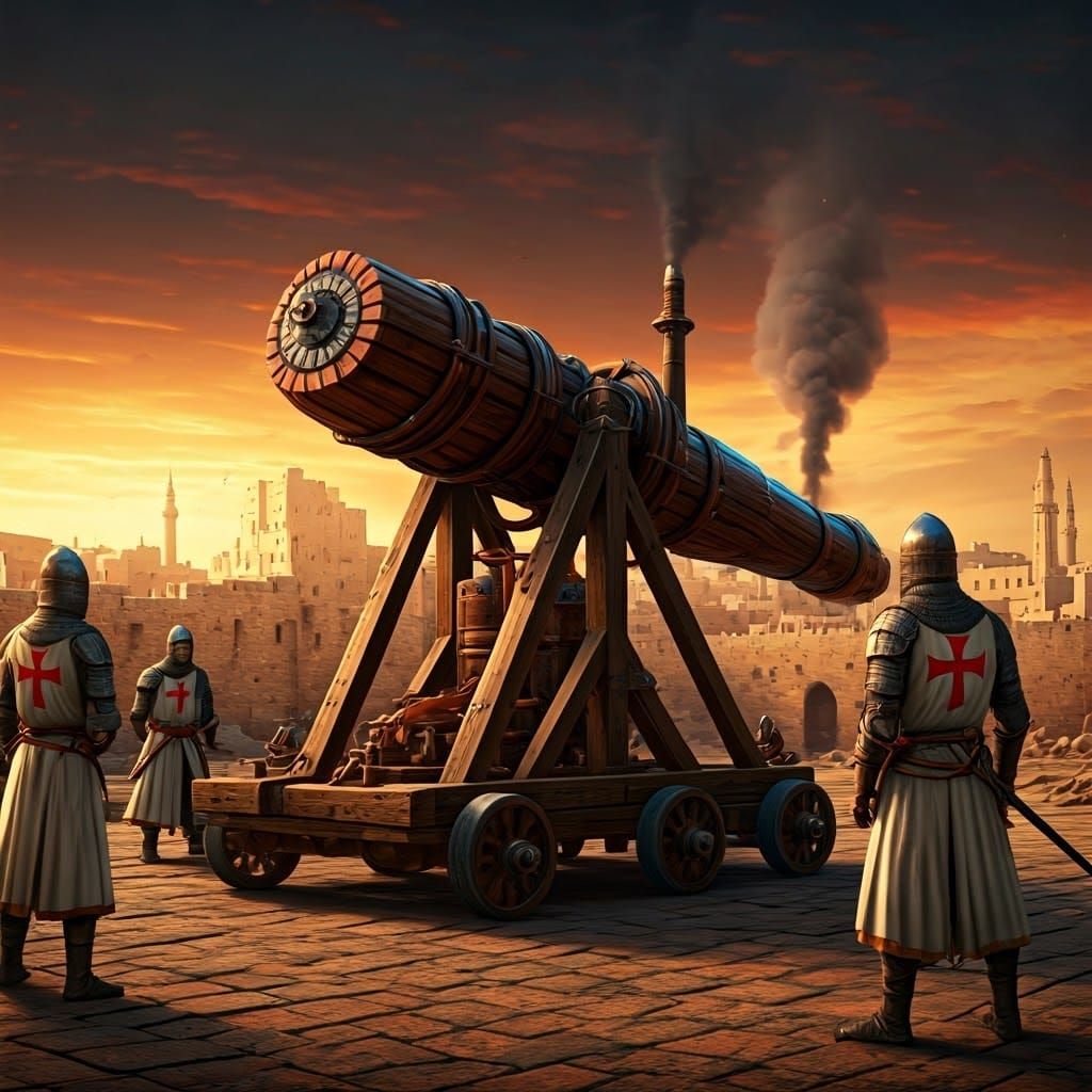 Crusaders Unleash Steam-Powered Trebuchet at Acre