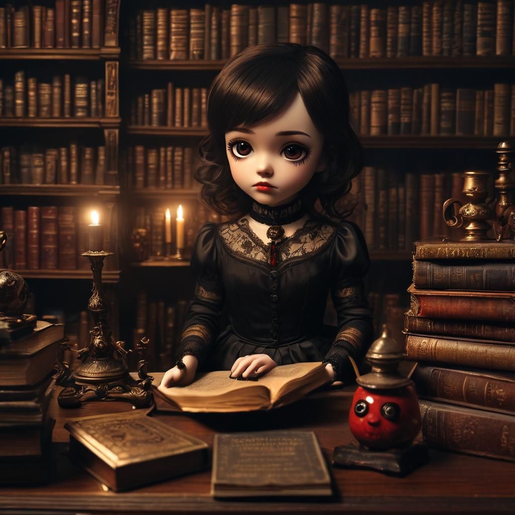 A captivating photograph of a tiny, adorable Chibi style sha...