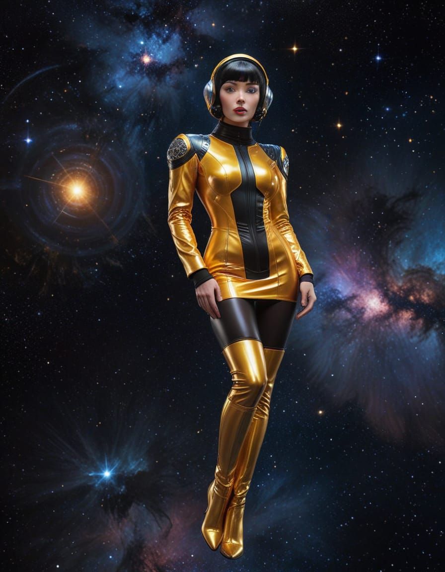 Retro Sci-Fi Pinup in Stunning Celestial Setting