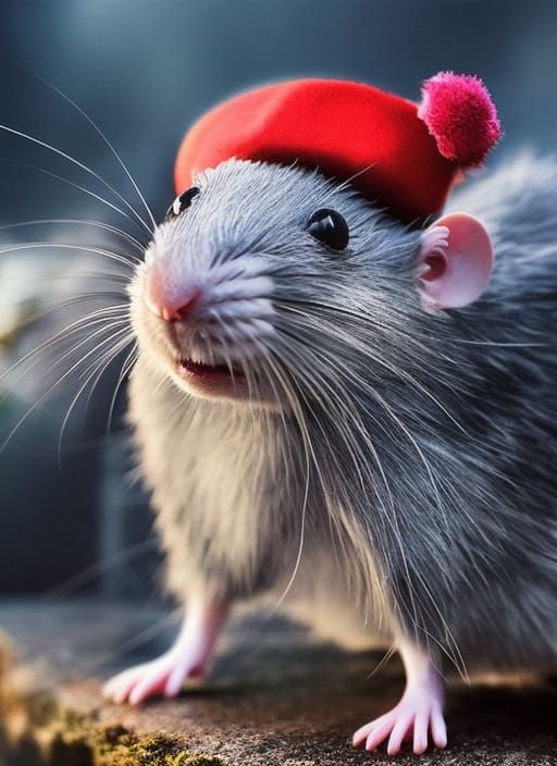 Adorable Pirate Rat Portrait in Hyperrealistic Style