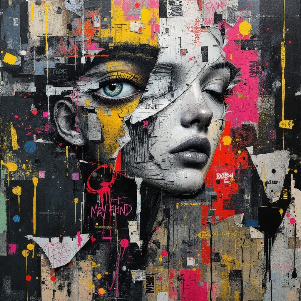 Fractured Identity in Neon Chaos