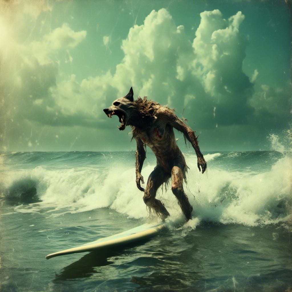 Werewolf Surfing on a Sunny Day