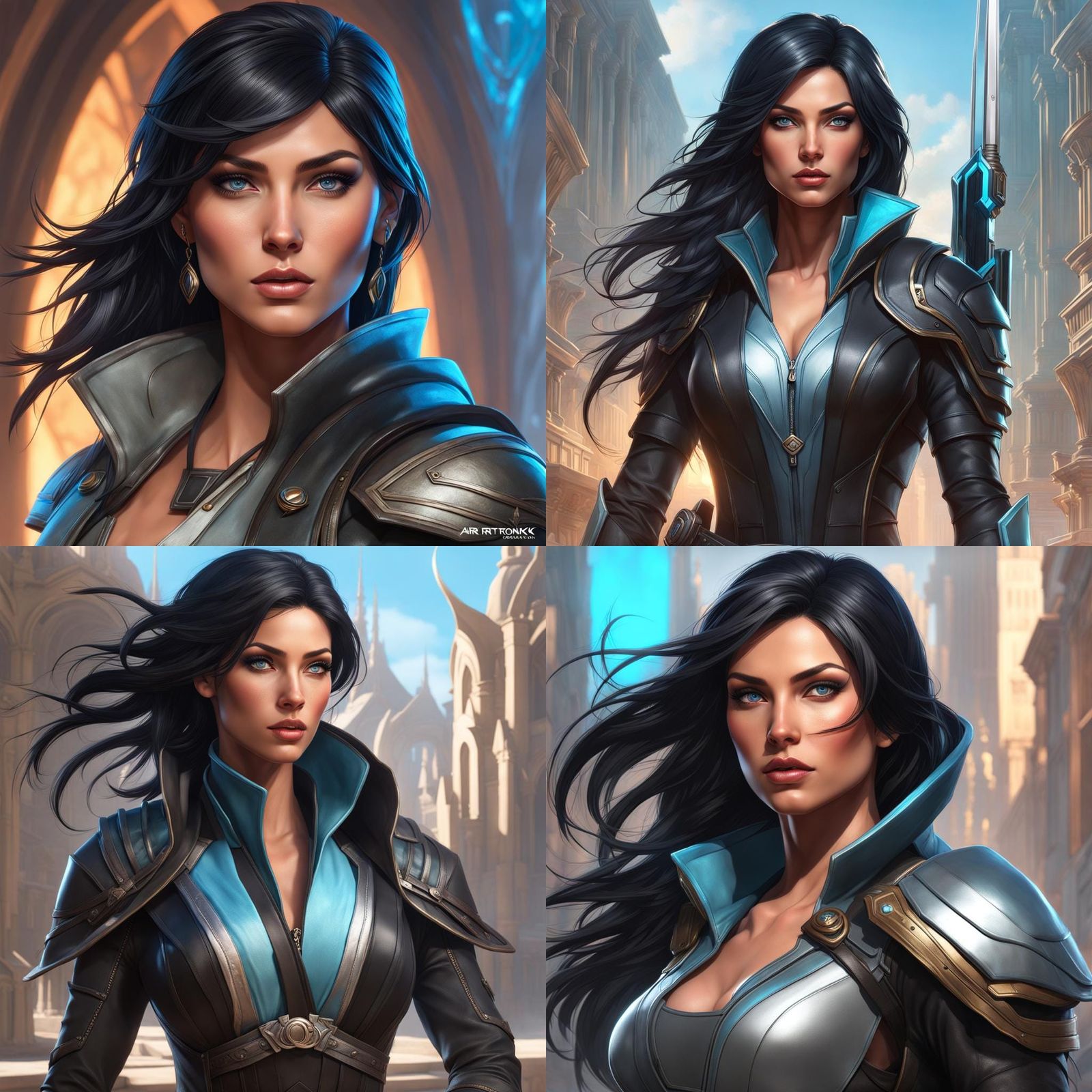 Detailed Portrait of a Female Rogue, Splash Art