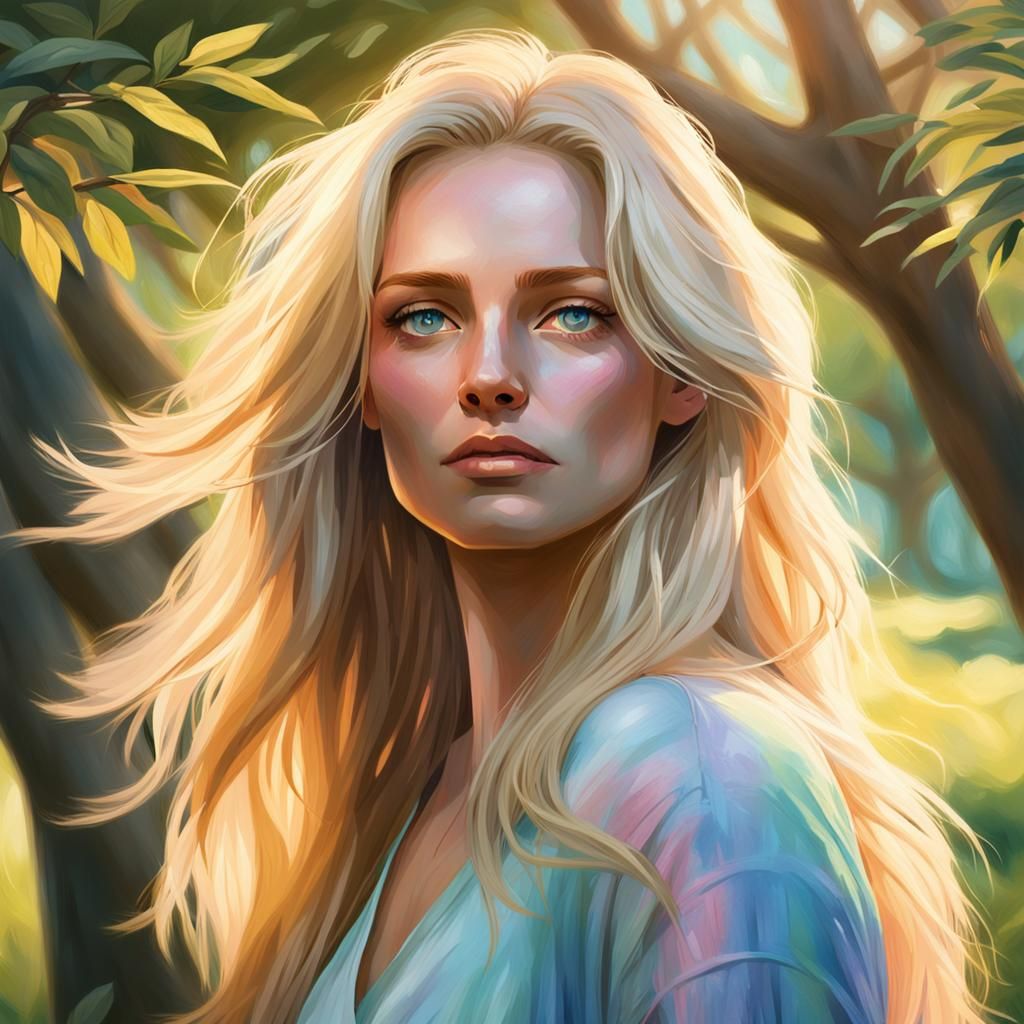 Golden Light Portrait with Art Nouveau Influences