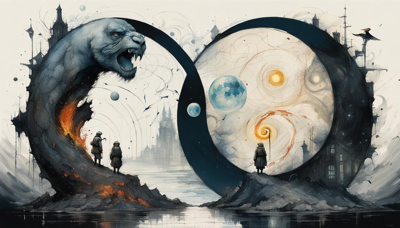 Yin Yang Duality: Conceptual Art in Gloomy Style