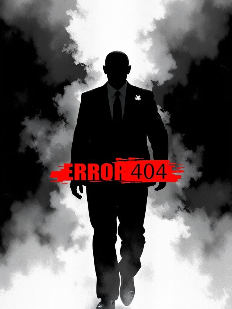 Minimalist Glitch Poster: Error 404