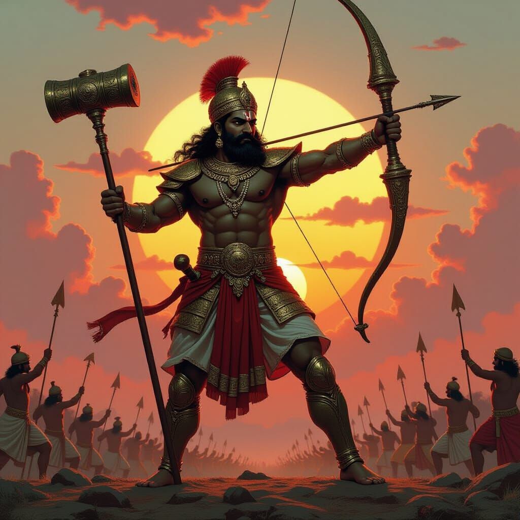 Epic Warrior Bhurishrava on Kurukshetra Battlefield