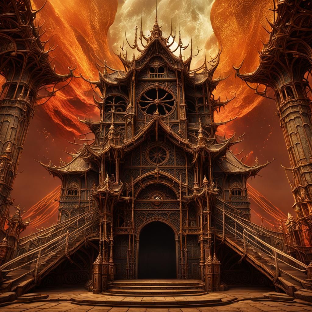 Fantastical Cathedral Concept Art in Deep Color