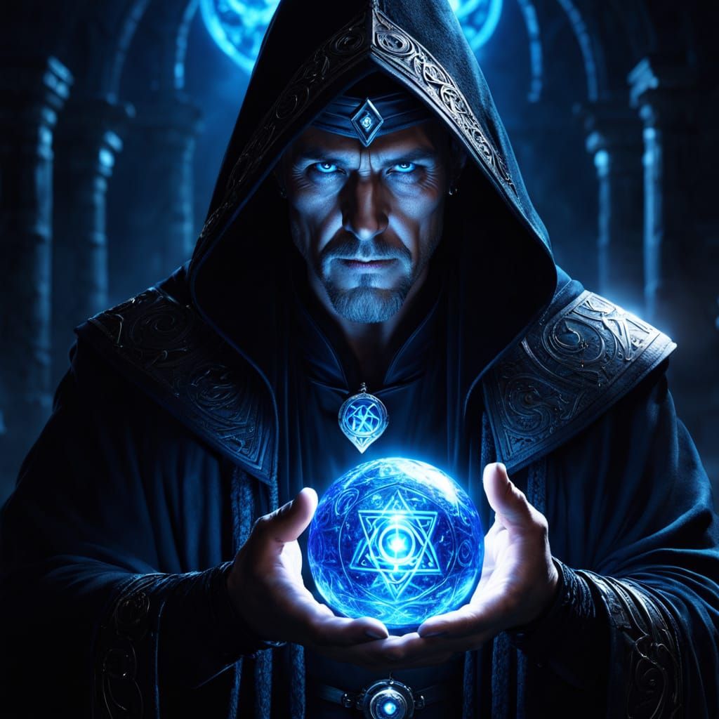 Dark Fantasy Sorcerer Portrait in Hyper-Realistic Digital Ar...