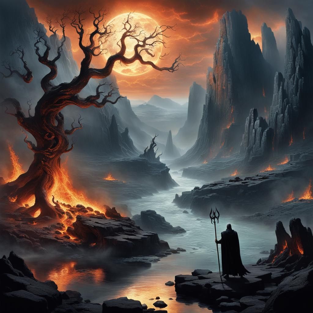 Hades Underworld Scene with Baroque Lighting