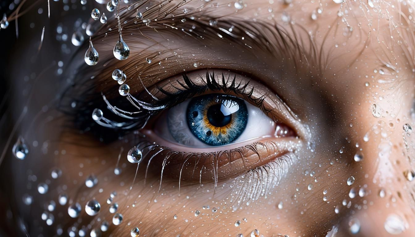 Dew-Kissed Portrait in Neo-Impressionist Style