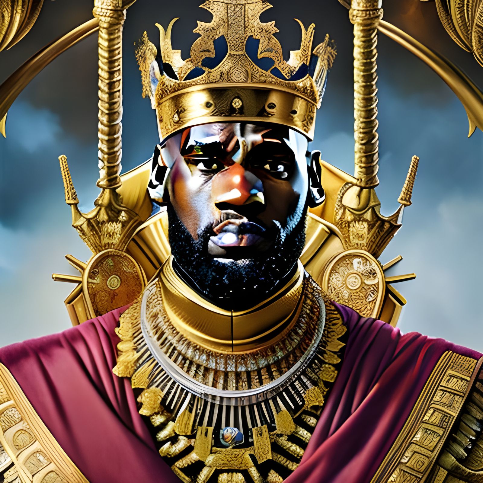 Lebron James as King on Throne in Rococo Style