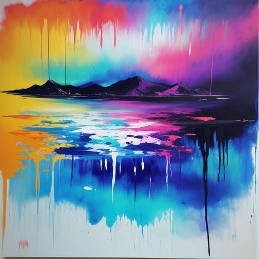 Abstract Artwork in Harmonious Complementary Colors