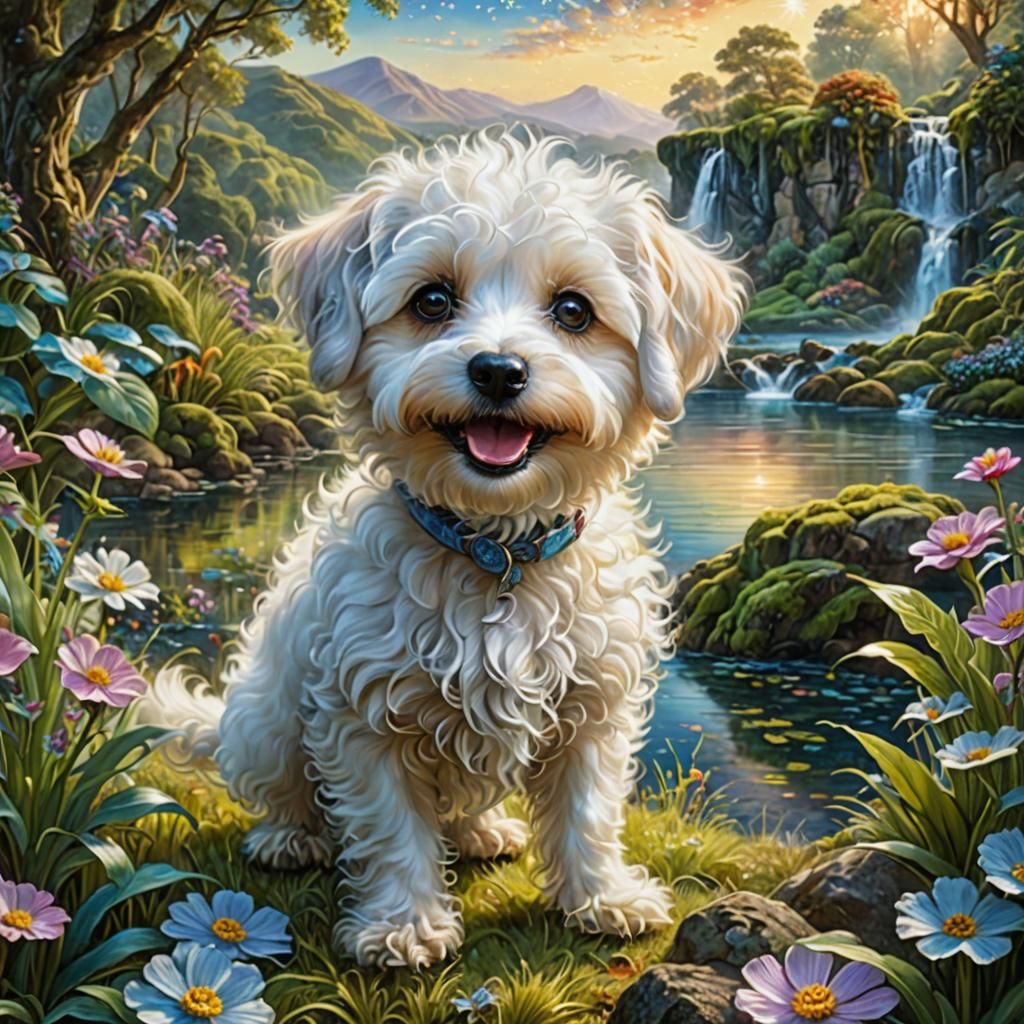 Adorable Havapoo Puppy with Curious Eyes