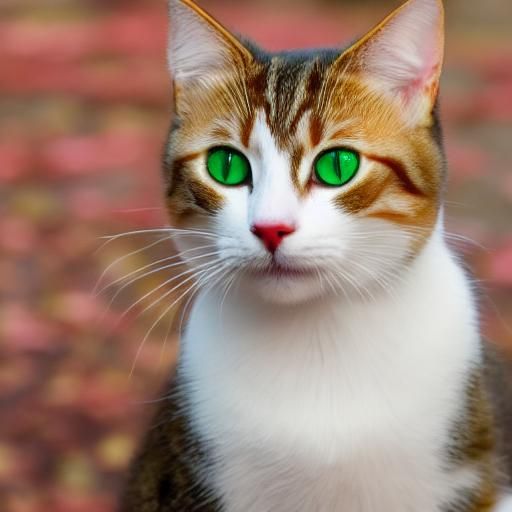 Close-up of a Cute Green-Eyed Cat