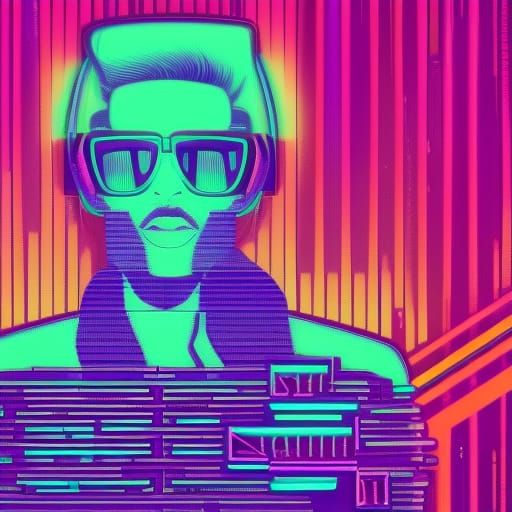 Synthwave Neon Lines Retro Abstract Design