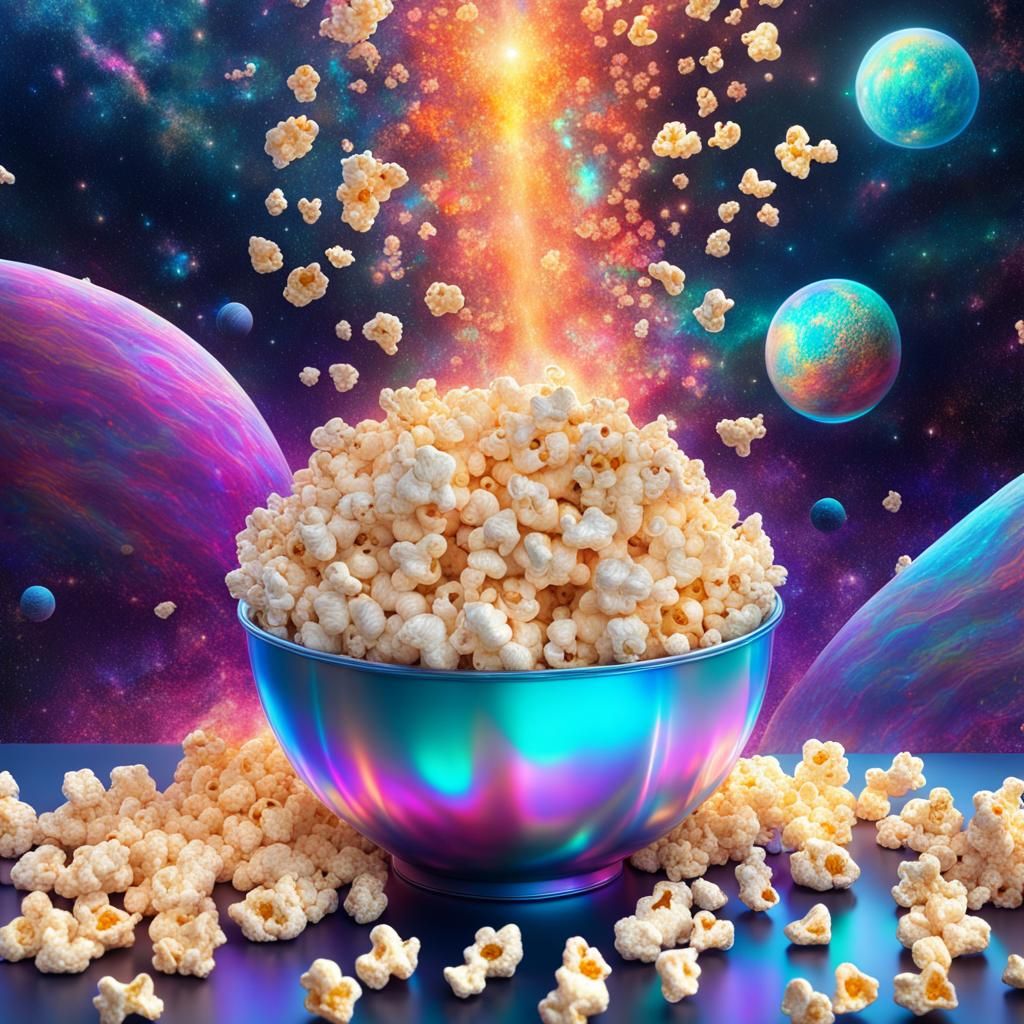 Popcorn in Holographic Cosmic Illustration by Amaringo