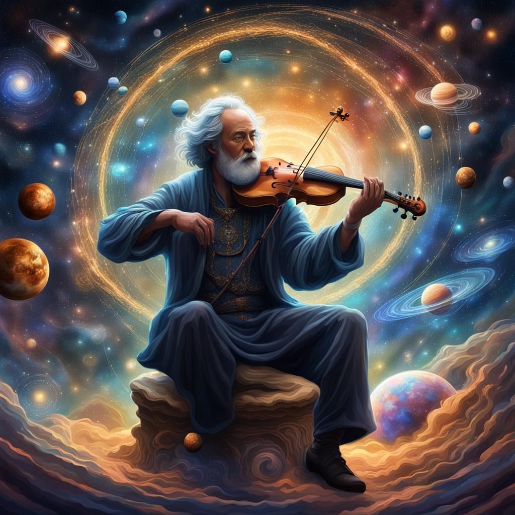 Celestial Bard Plays Cosmic Melodies